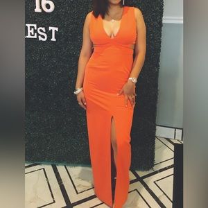 Orange cocktail dress